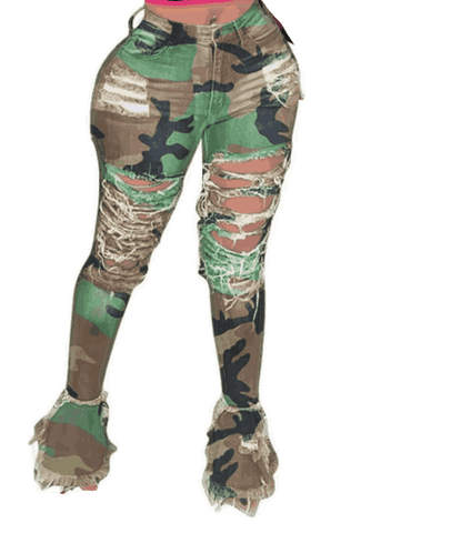 Ripped Bell Bottom Jeans - PINKIE POSH APPAREL & ACCESSORIES