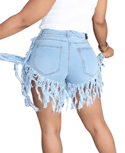 Keria Fringe Denim Shorts - PINKIE POSH APPAREL & ACCESSORIES