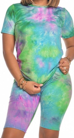 2pc Tie Dye Short Set - PINKIE POSH APPAREL & ACCESSORIES