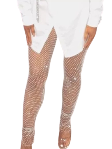 Jeweled Fish Net Pants