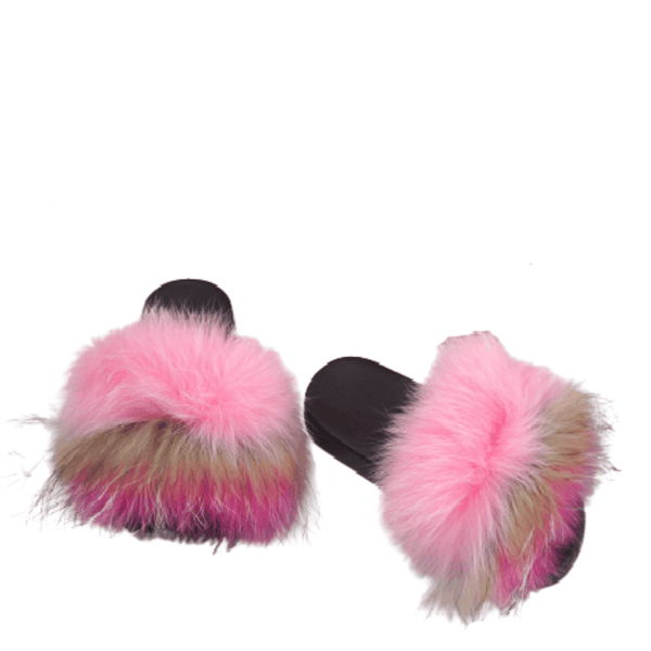 Fox Fur Slippers - PINKIE POSH APPAREL & ACCESSORIES