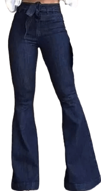 Belted Bell Bottom Jeans