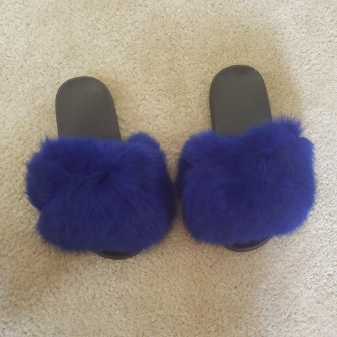 Fox Fur Slippers - PINKIE POSH APPAREL & ACCESSORIES