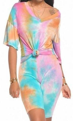 2pc Tie Dye Short Set - PINKIE POSH APPAREL & ACCESSORIES