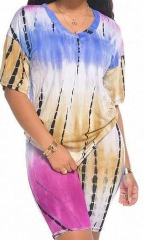 2pc Tie Dye Short Set - PINKIE POSH APPAREL & ACCESSORIES