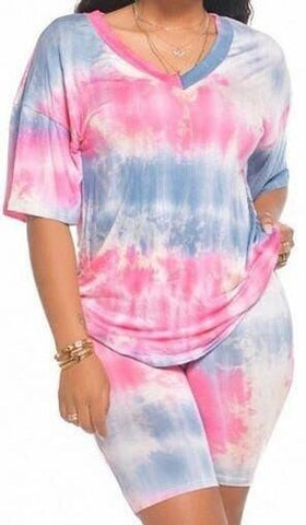 2pc Tie Dye Short Set - PINKIE POSH APPAREL & ACCESSORIES