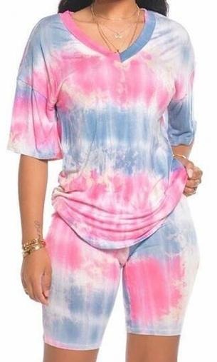 2pc Tie Dye Short Set - PINKIE POSH APPAREL & ACCESSORIES
