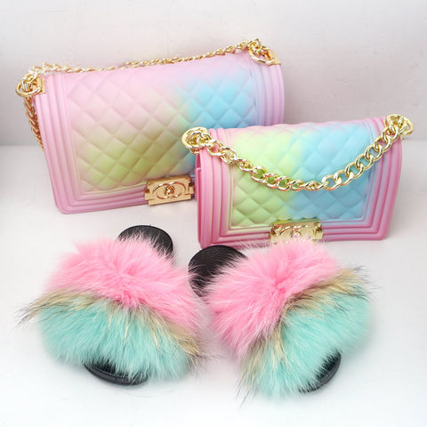 Jelly Girl Purse & Slides Combo - PINKIE POSH APPAREL & ACCESSORIES