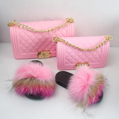Jelly Girl Purse & Slides Combo - PINKIE POSH APPAREL & ACCESSORIES