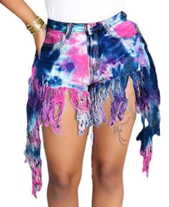Tye Dye Denim Shorts - PINKIE POSH APPAREL & ACCESSORIES