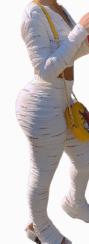 Fitted Webbed Pants Set